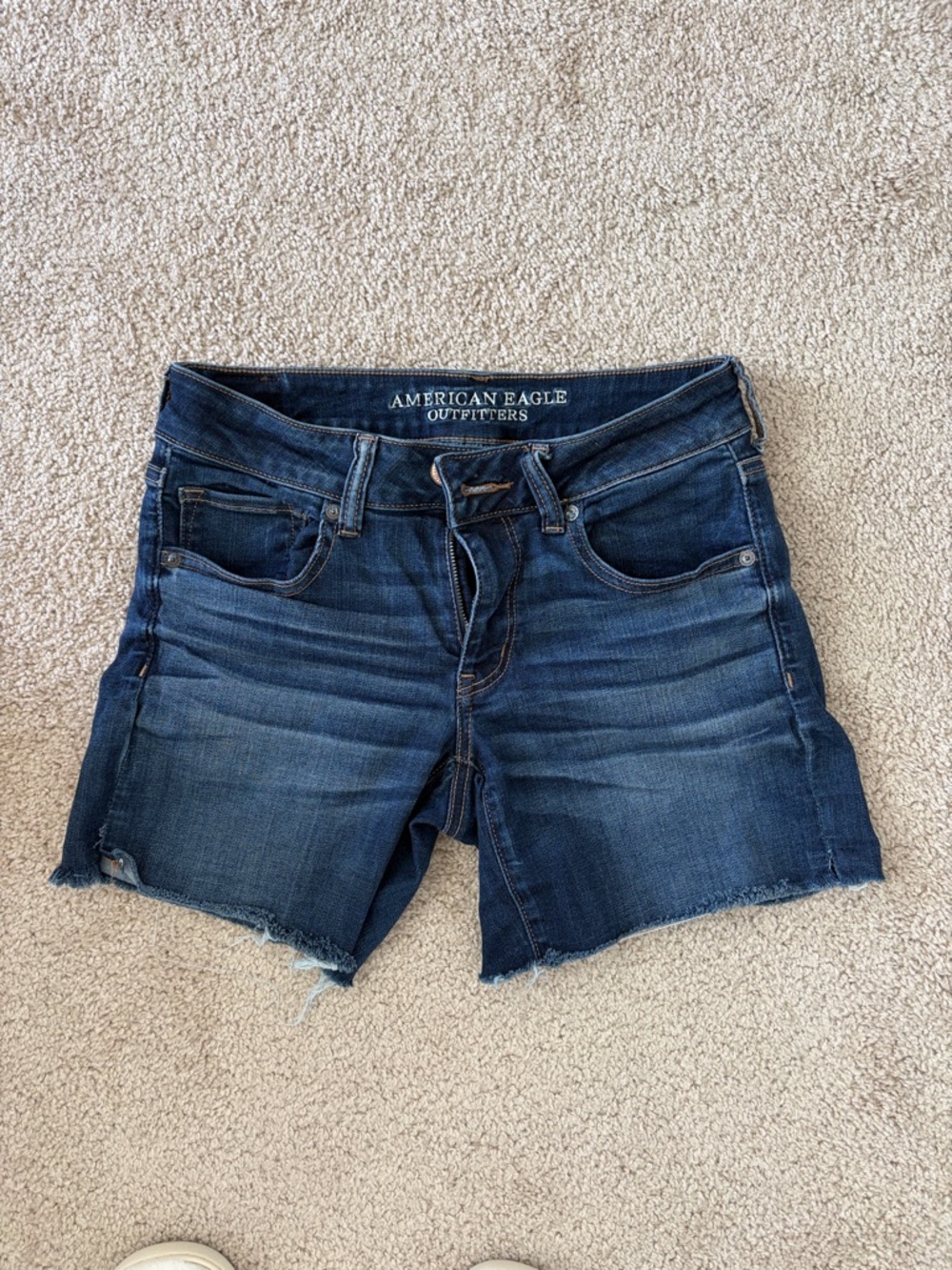 American Eagle Outfitters Dark Blue Denim Cutoff Shorts